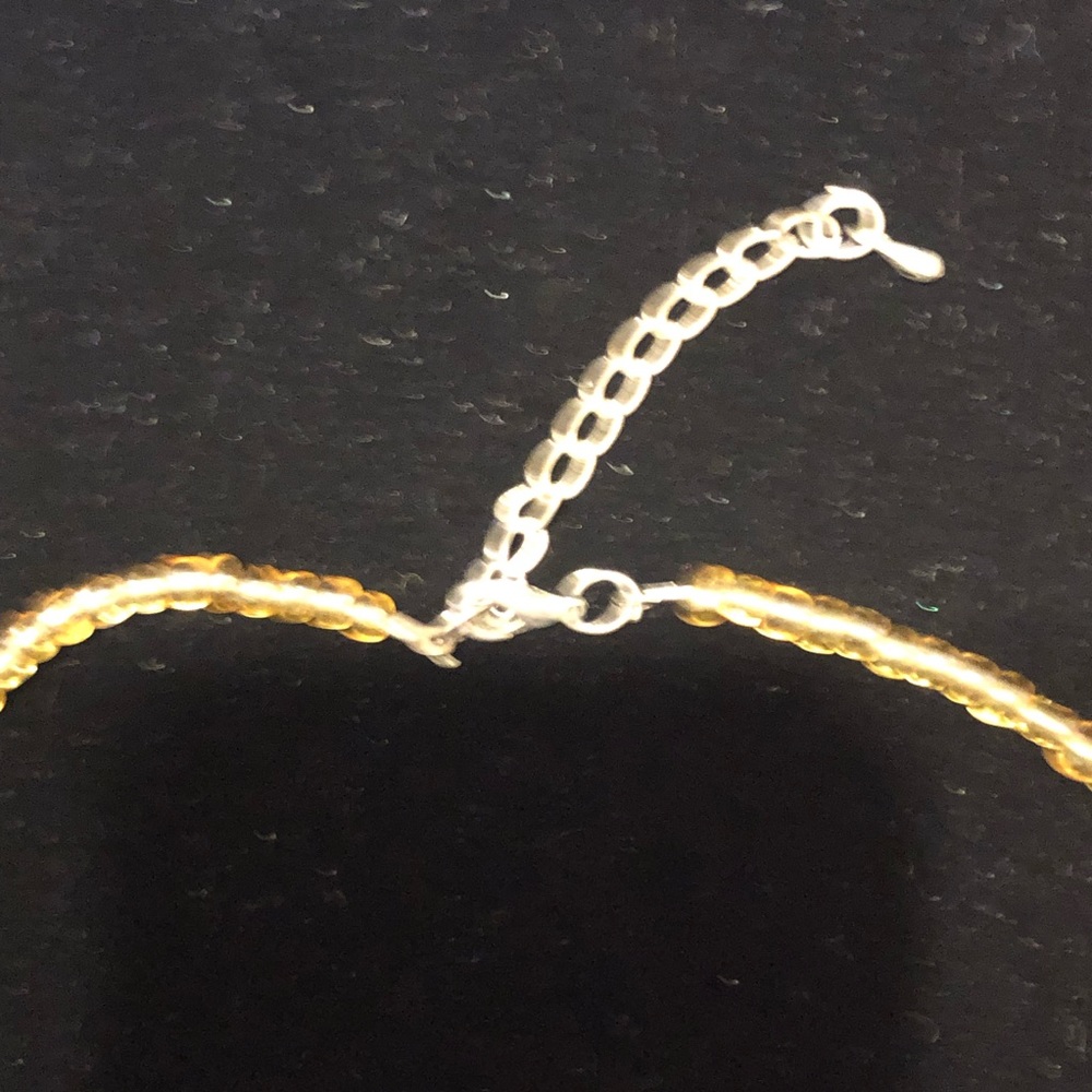 Beaded Faux Stone Heart Necklace Gold Veining on Hearts Valentines Day G… - Picture 5 of 7